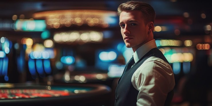 Tampilan ilustrasi interaksi pengguna menikmati hiburan digital sports dan casino